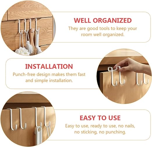 Double S Shaped Hook, Multipurpose Hook, Door Back Clothes Hanger, Over The Door Drawer Cabinet Hook, Stainless Steel Free Punching Hook, Kitchen Bathroom Cabinet Storage Hanger Double S Shaped Hook, Multipurpose Hook, Door Back Clothes Hanger, Over The Door Drawer Cabinet Hook, Stainless Steel Free Punching Hook, Kitchen Bathroom Cabinet Storage Hanger